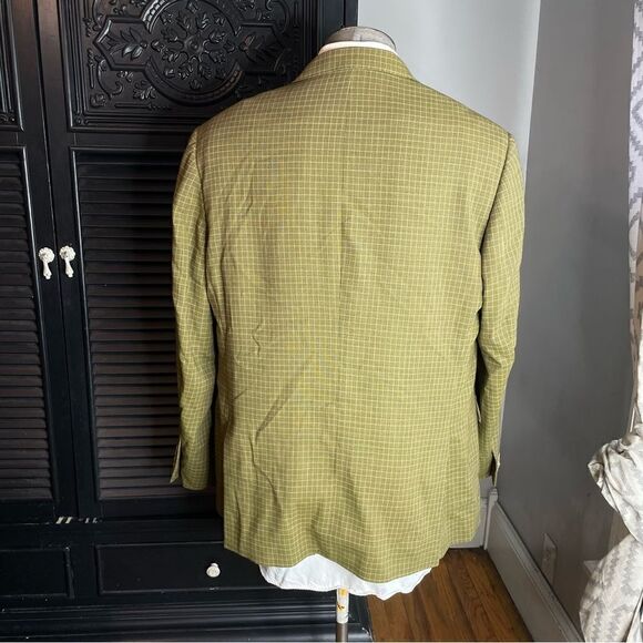 Isaia Napoli Nuova Base S Super 120's Green Plaid Check Wool Italy 54 - Picture 3 of 11